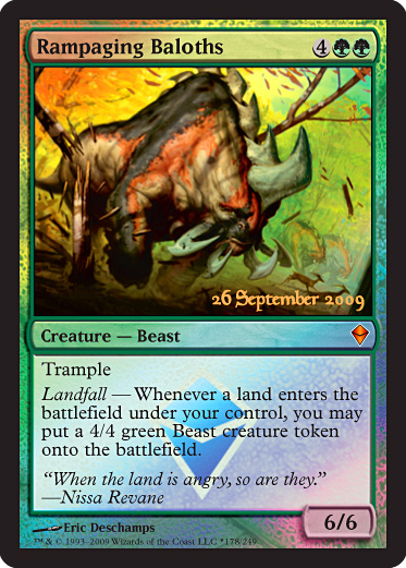 Zendikar Pre-release Promo - Rampaging Baloth Zendikar Pre-release Promo - Rampaging Baloth
